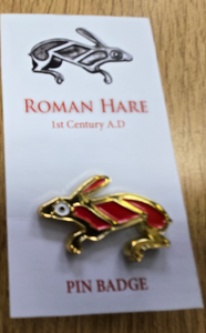 Roman Enamelled Hare Pin Badge